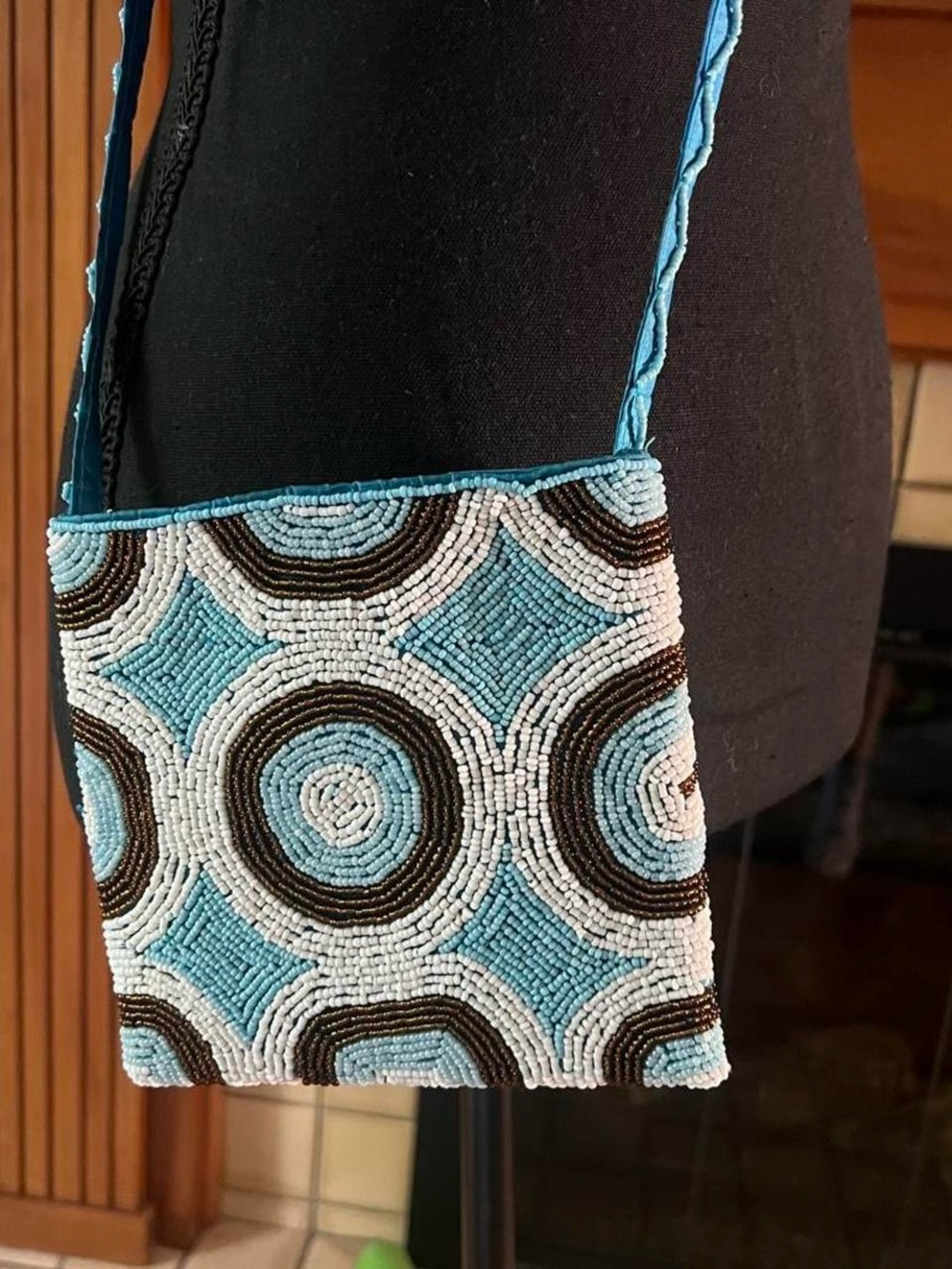 Y2K beaded embroidered crossbody purse
